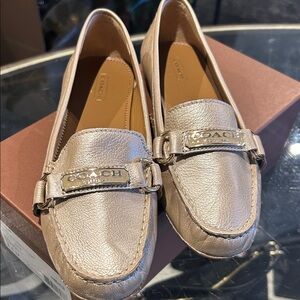 Coach Fortunata Metallic Gold tone Loafer size 8.5